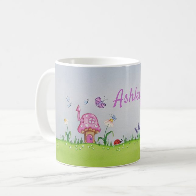 Tabourets tabourets roses sur une tasse personnali (Devant gauche)