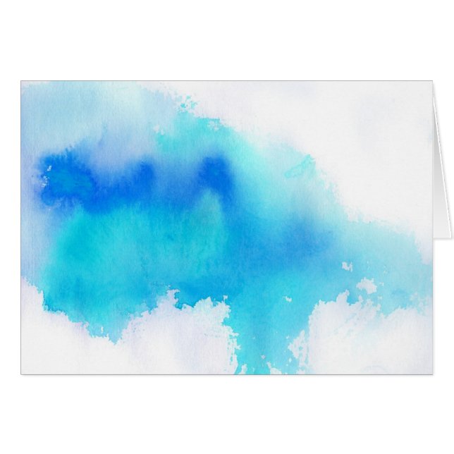 Tache bleue, peint à la main abstrait d'aquarelle (Devant horizontal)