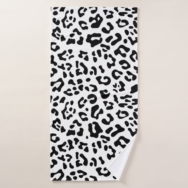 Tache de léopard noir et blanc féminin (Serviette de bain)