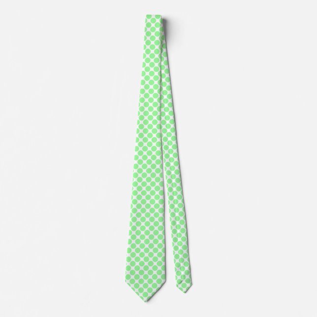 Tache diagonale - Cravate verte menthe sur fond bl (Devant)