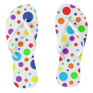 Taches Arc-en-ciel blanches tongs