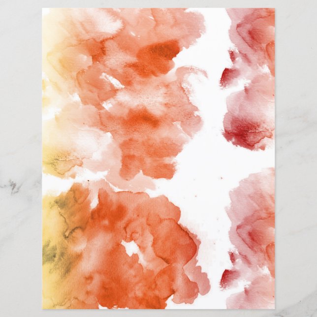 Taches d'aquarelle orange papier scrapbook pastel  (Devant)