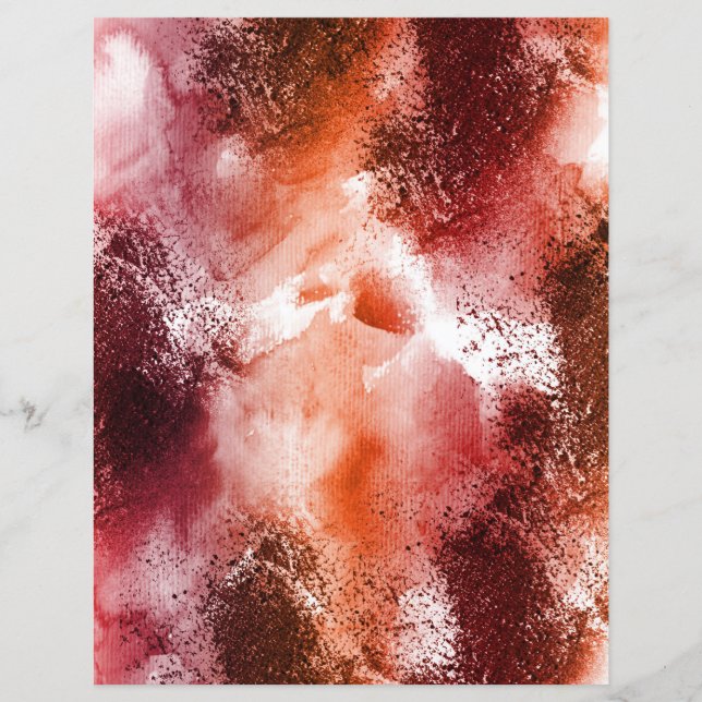 Taches d'aquarelle rouge sur papier scrapbook past (Devant)