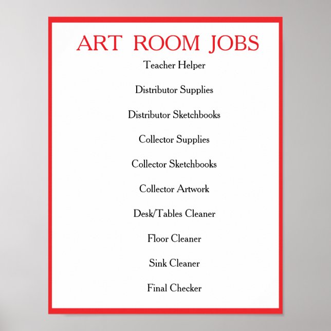 Tâches de salle d'ART -(Bordure)  Affiche (Devant)