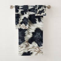 Taches de vache noir et blanc pelucheux