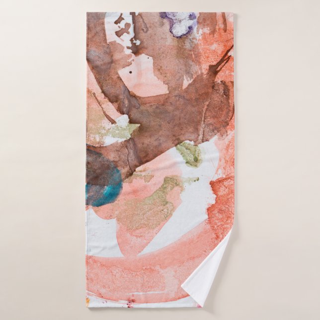 Taches d'encre sur papier blanc abstrait, acryliqu (Serviette de bain)