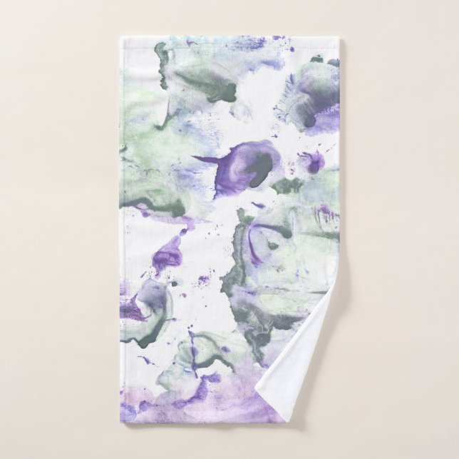 Taches violettes vertes (Serviette à main)
