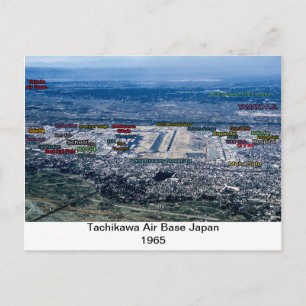 tachikawa air base japan 1945-1977 carte postale