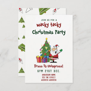 TACKY Christmas Party Invitation Drôle Père Noël