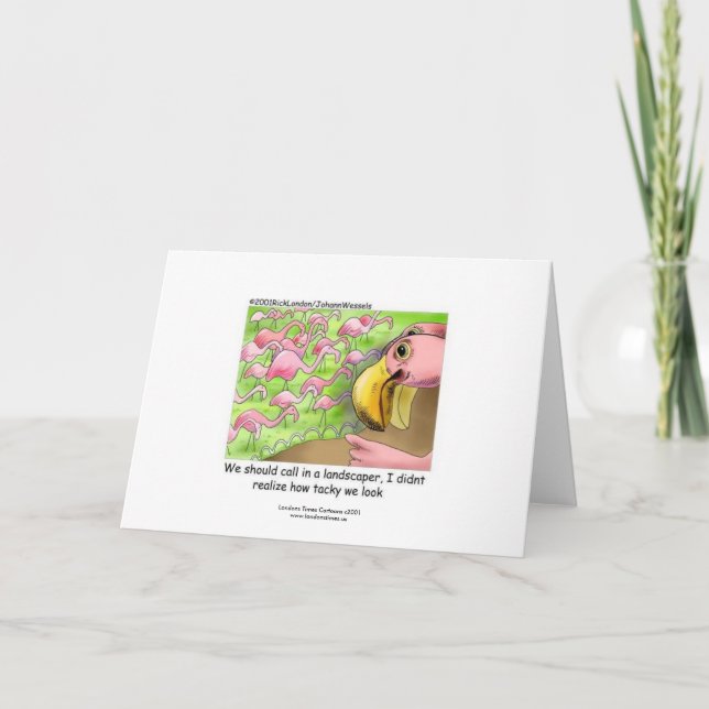 Tacky Flamants roses roses drôle de carte de voeux (Devant)