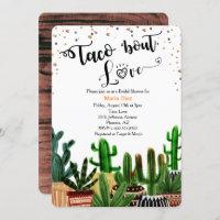 Taco 'À propos d'amour Cactus Invitation de la dou