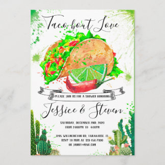 Taco à propos d'amour invitation de douche de coup