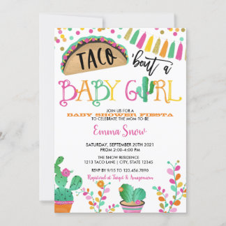 Taco à propos d'un bébé garçon Shower Invitation