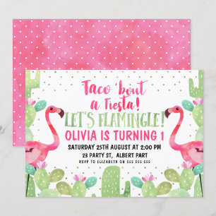 Taco à propos d'un Flamant rose de fête Invitation