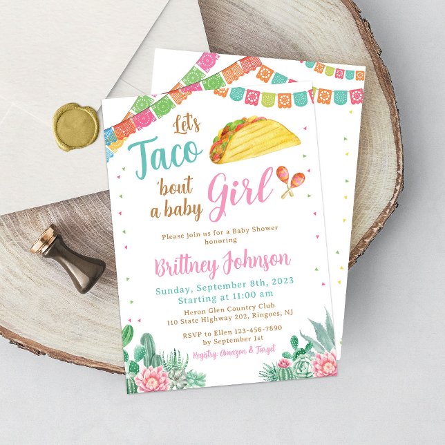 Taco Baby shower Invitation Fille Fiesta Mexicaine (Créateur téléchargé)