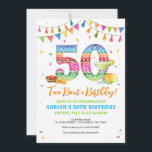 Taco Bout, 50e anniversaire Invitation<br><div class="desc">Taco 'Bout a fun 50e anniversaire célébration! Invités Invitations à une 50ème fête colorée pour célébrer l'anniversaire gal ou gars! Cette invitation digitale présente un picado papel 50 personnalisé et des accents de décoration de fêtes colorées qui inspireront les décorations pour la fête!</div>