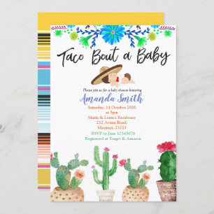 Taco Bout A Baby cactus baby shower Invitation gar