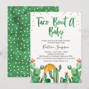 Taco Bout A Baby Cactus Invitation Baby shower