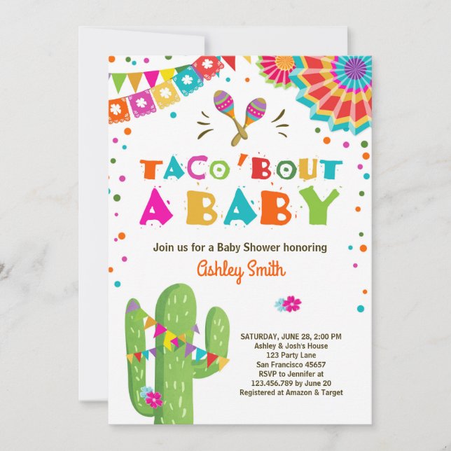 Taco Bout a Baby Fiesta Baby shower invitation (Devant)
