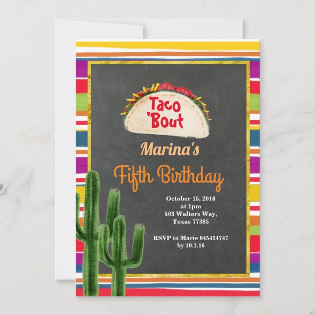 Taco 'Bout A Baby Fiesta Invitation Anniversaire (Devant)