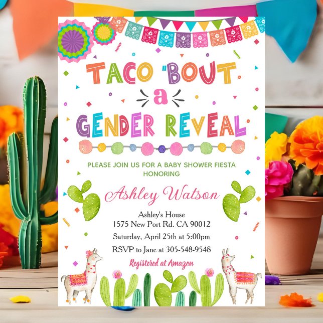 Taco 'Bout a Baby Gender Reveal Invitation (Créateur téléchargé)