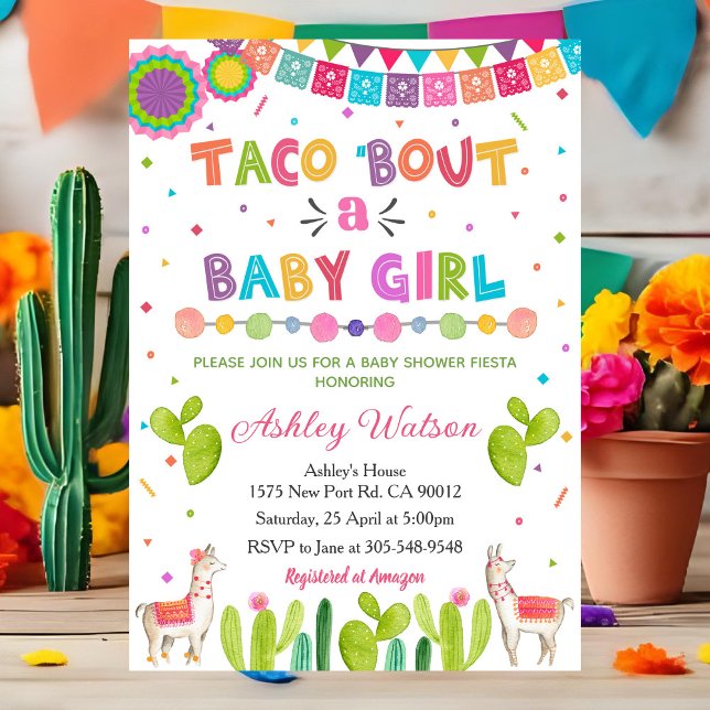 Taco 'Bout a Baby Girl Shower Invitation (Créateur téléchargé)