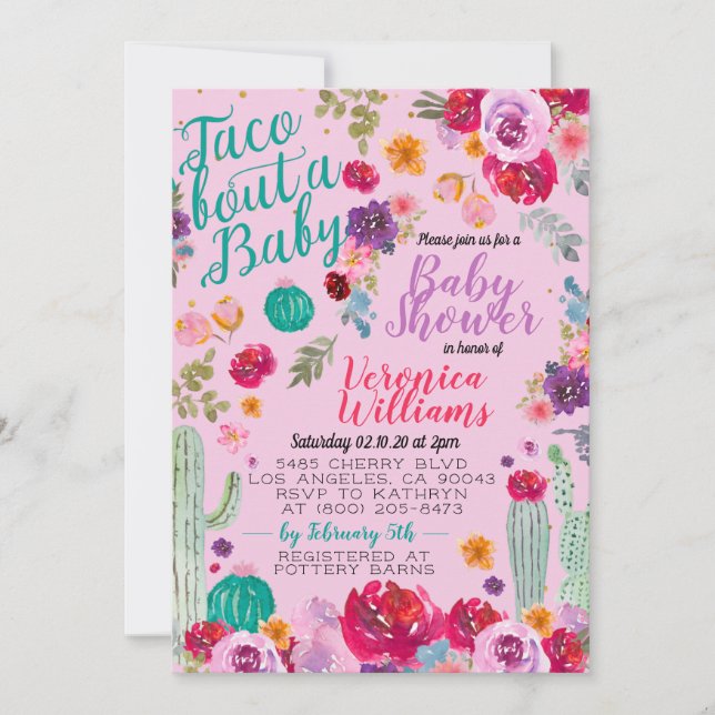Taco Bout Amour Baby shower Invitation (Devant)