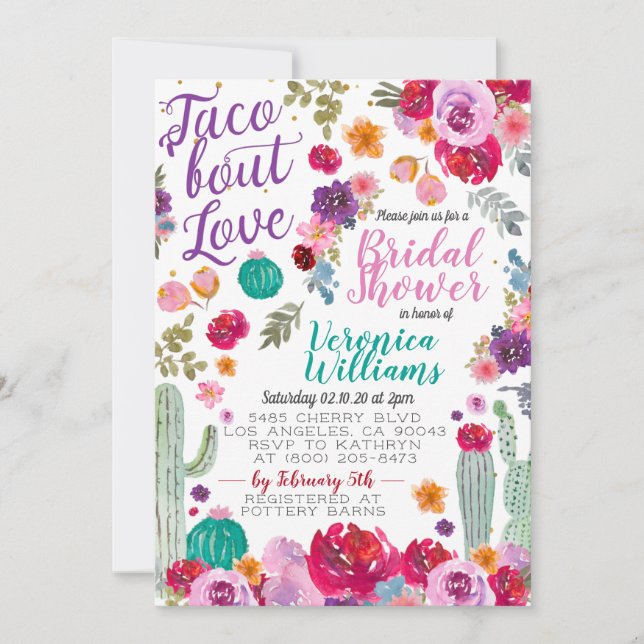 Taco Bout Amour Nuptiale Douche Invitation (Devant)