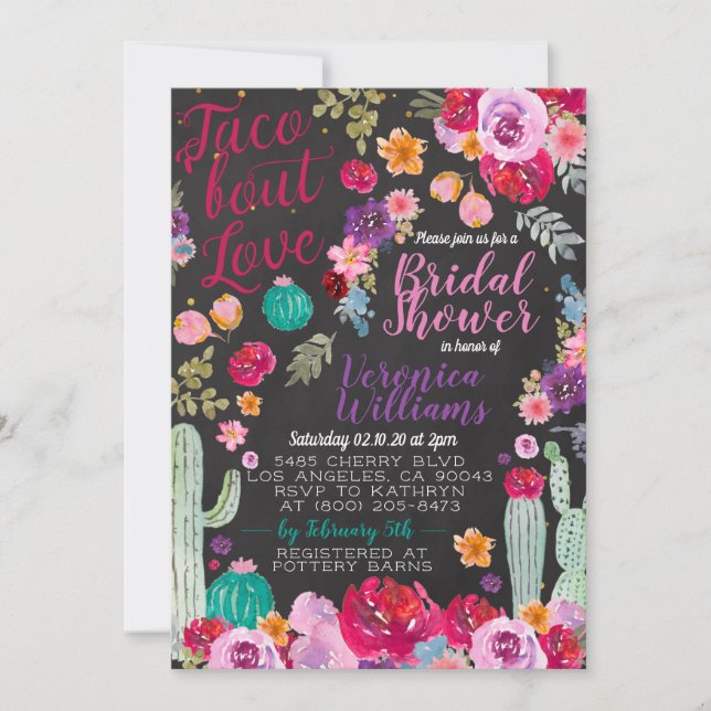 Taco Bout Amour Nuptiale Douche Invitation (Devant)