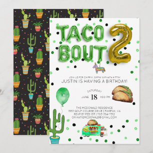 Taco Bout Deux Invitation pour un deuxième anniv