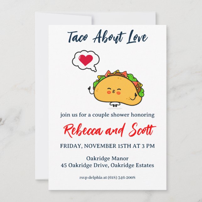 taco bout invitation à l'amour (Devant)