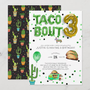 Taco Bout Trois   Invitation d'anniversaire
