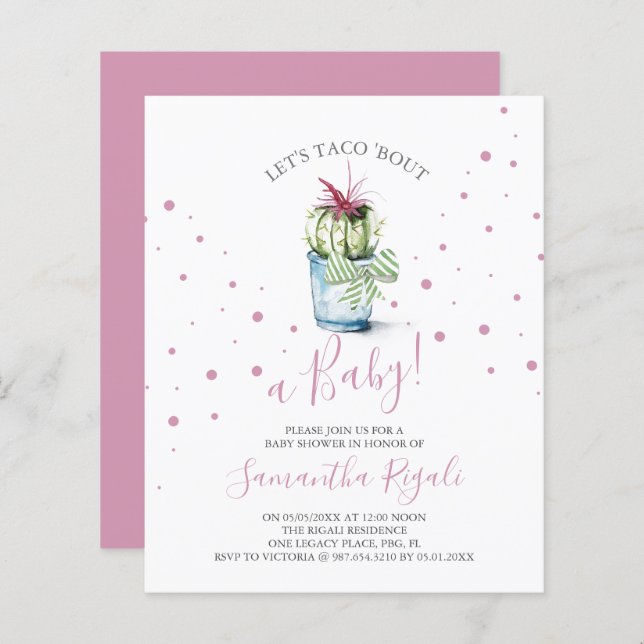 Taco-Bout un Baby shower féminin (Devant / Derrière)