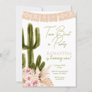Taco Cactus Première Invitation d'anniversaire