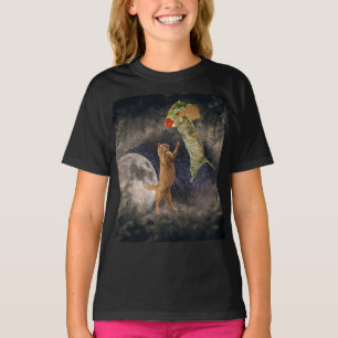 Taco Cats & la Lune & T-Shirt pour filles univers