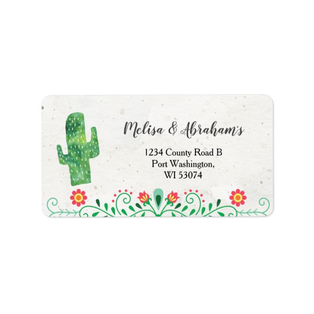 Taco et Tutus Étiquette de adresse mexicain modern (Devant)