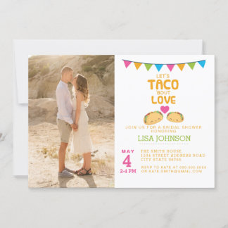Taco Fête des mariées Photo Invitation Taco Bout L