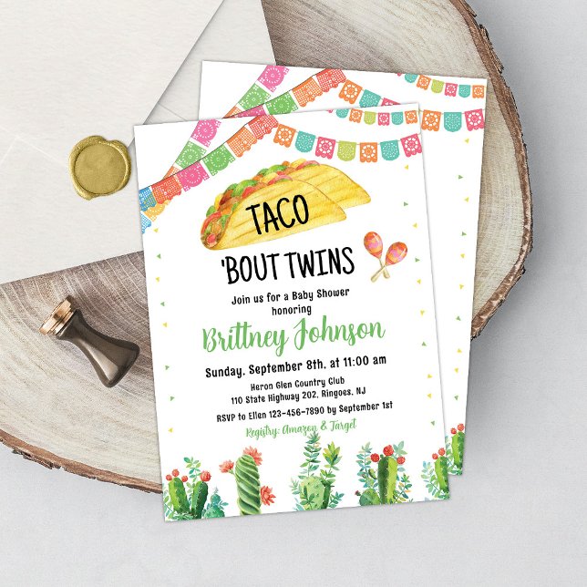 Taco Fiesta Twin Baby shower Invitation Mexicaine (Créateur téléchargé)