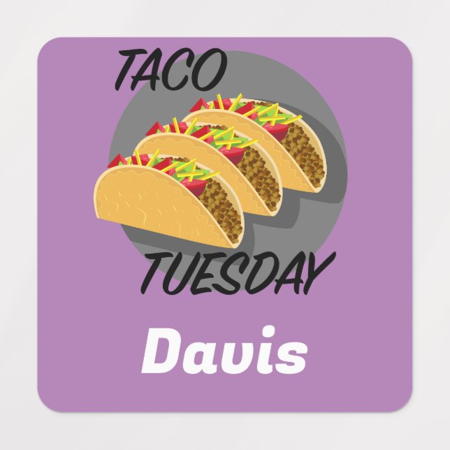 Taco Mardi Design - Petit Étiquette Carré (Design 1)