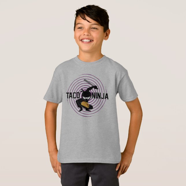 Taco Ninja Design - T-shirt de base pour enfants (Devant entier)