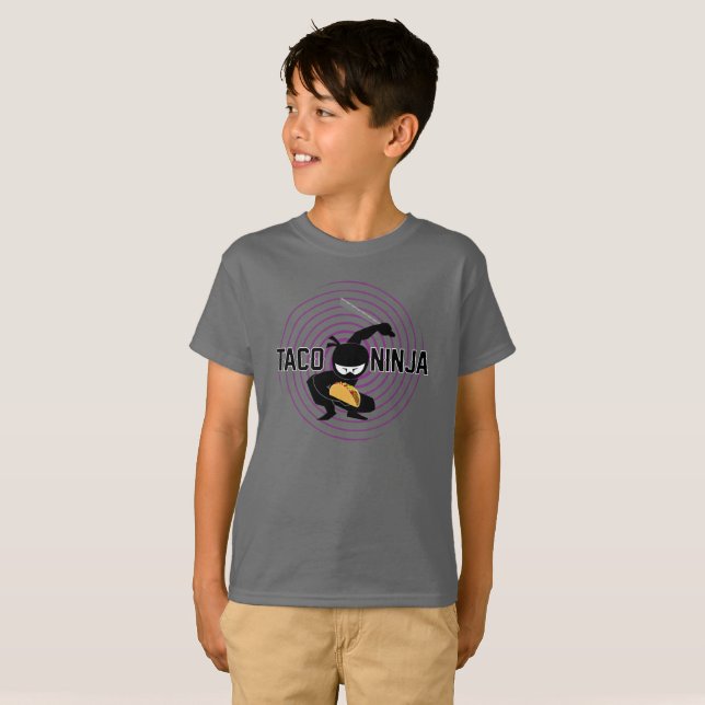 Taco Ninja Design - T-shirt de base pour enfants (Devant entier)