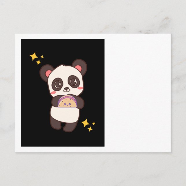 Taco panda jolie carte postale drôle (Devant)