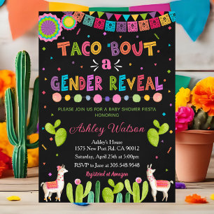 Taco sur une invitation à une fête de révélation d