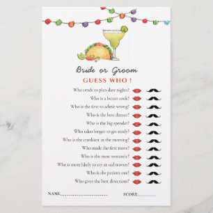 Taco & Tequila Fiseta 'Guess Who' Jeu de douche