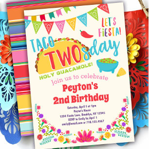 Taco TWOsday Fiesta 2ème anniversaire Invitation
