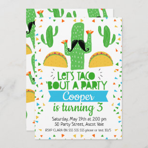 Taco's about A Party Birthday Invitation