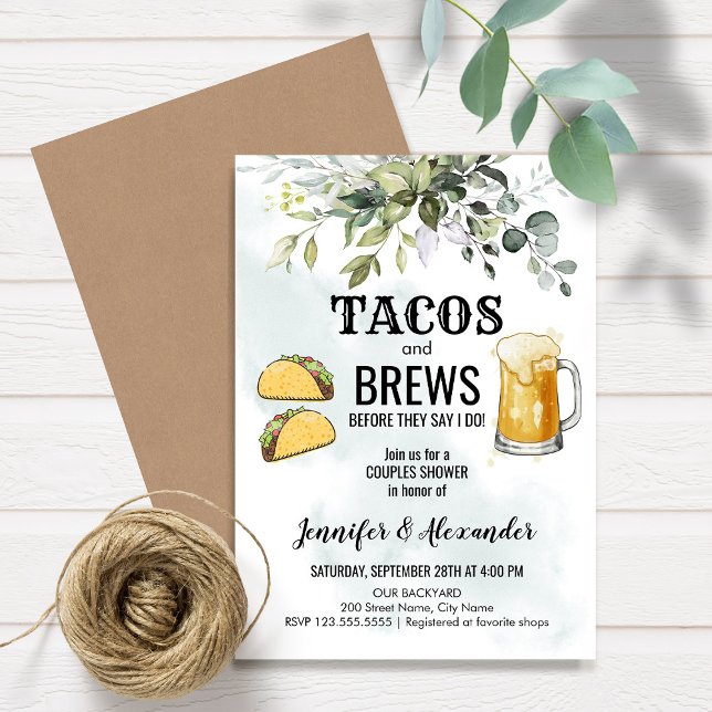 Tacos & Brews Couples Douche Invitation (Créateur téléchargé)