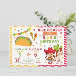 Tacos et Cowgirl Invitation d'anniversaire commun
