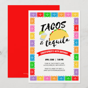 Tacos et Tequila Invitation de fête d'anniversaire