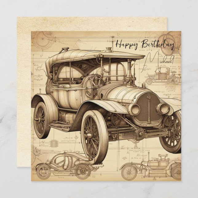 Tacot Faux Vintage illustration personnalisée SC (Devant / Derrière)